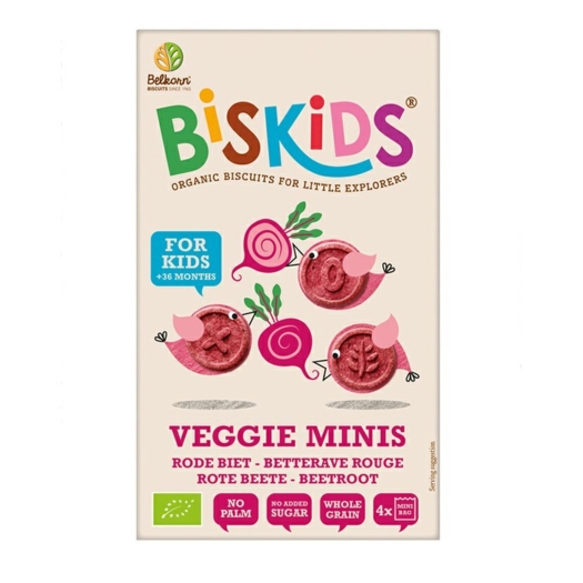 Detské celozrnné mini sušienky s červenou repou bez prid. cukru BIO