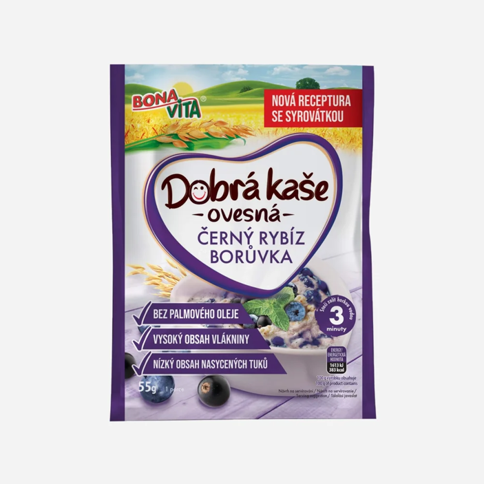 Dobrá kaša ovsená čučoriedka a čierne ríbezle