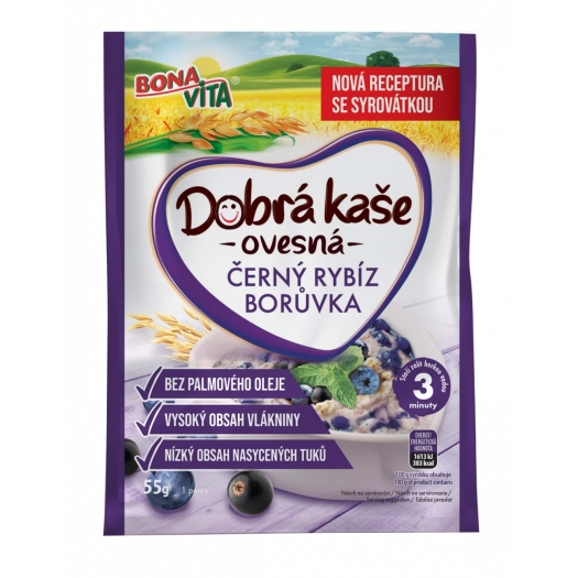 Dobrá kaša ovsená čučoriedka a čierne ríbezle