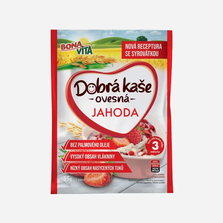 Dobrá kaša ovsená jahoda