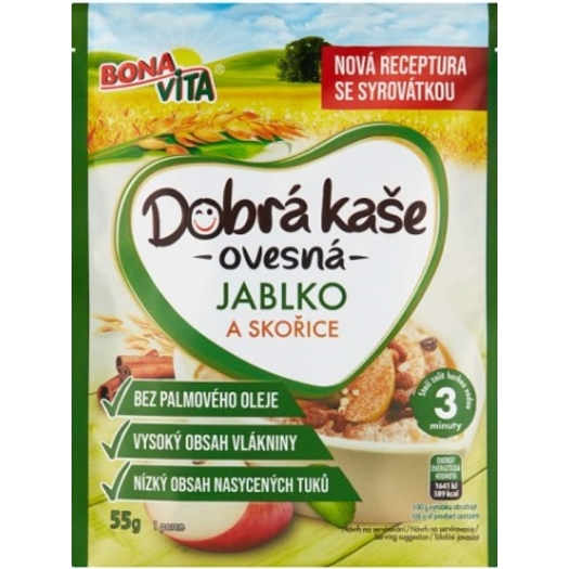 Dobrá kaša ovsená s jablkami a škoricou