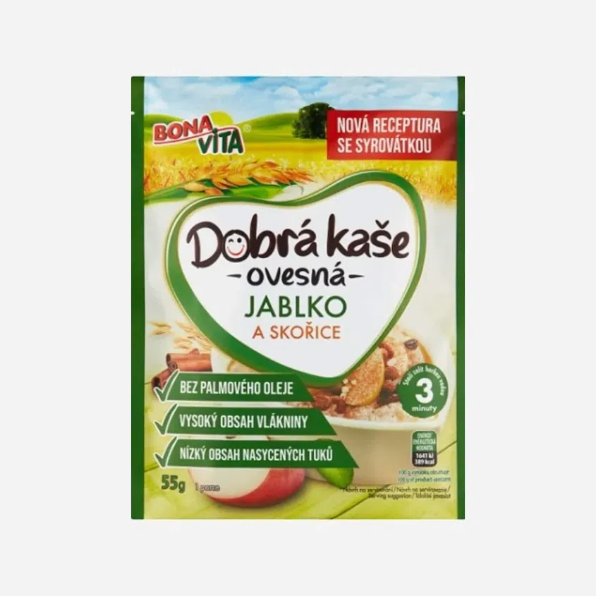 Dobrá kaša ovsená s jablkami a škoricou