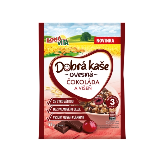 Dobrá kaša ovsená so srvátkou čokoláda a višňa