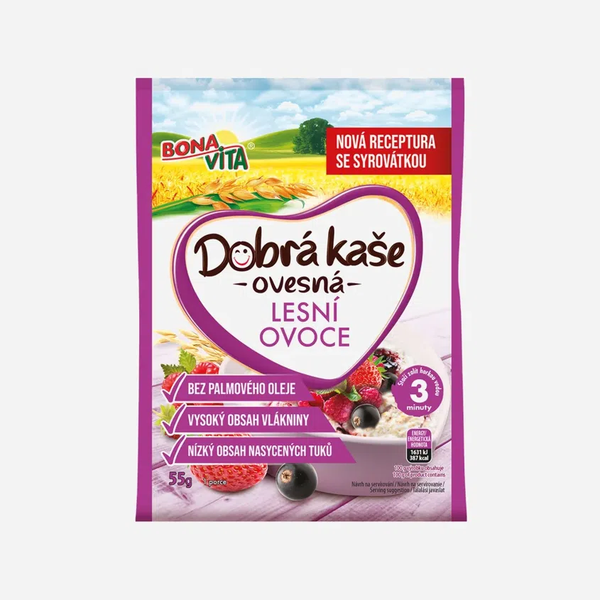 Dobrá kaša ovsené lesné ovocie