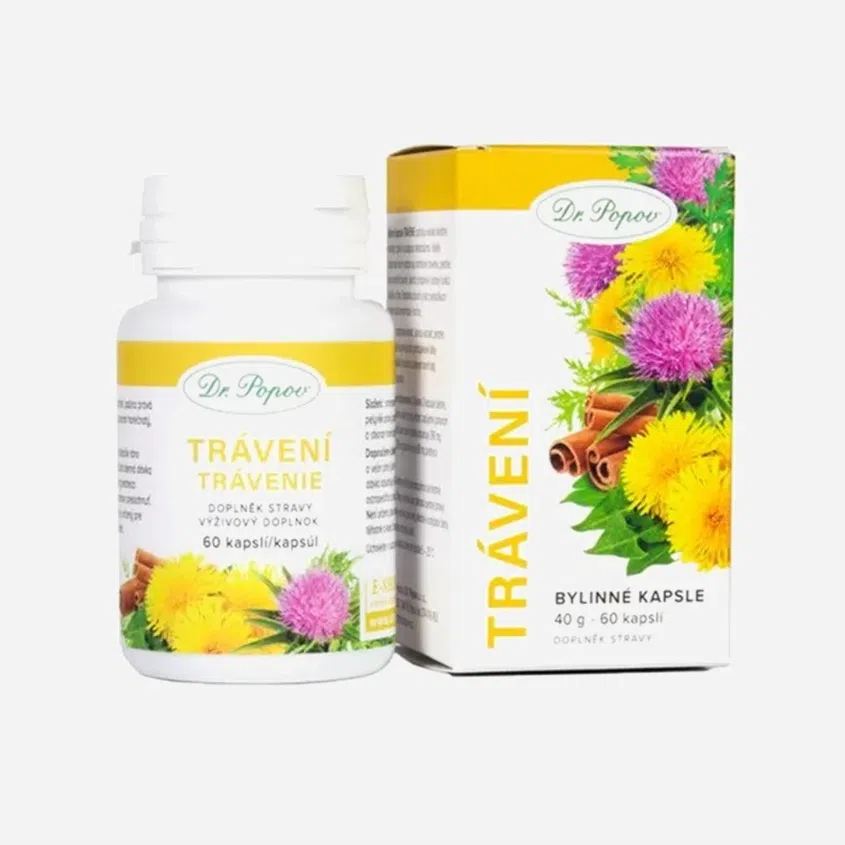 Dr.Popov Bylinné kapsule Trávenie 60 tabliet