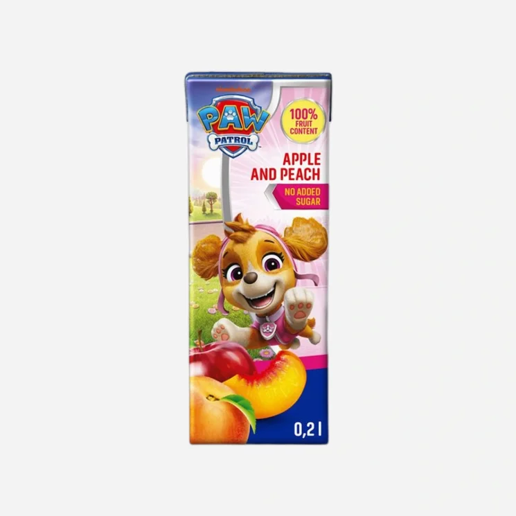 Džús Tlapková patrola jablko a broskyňa