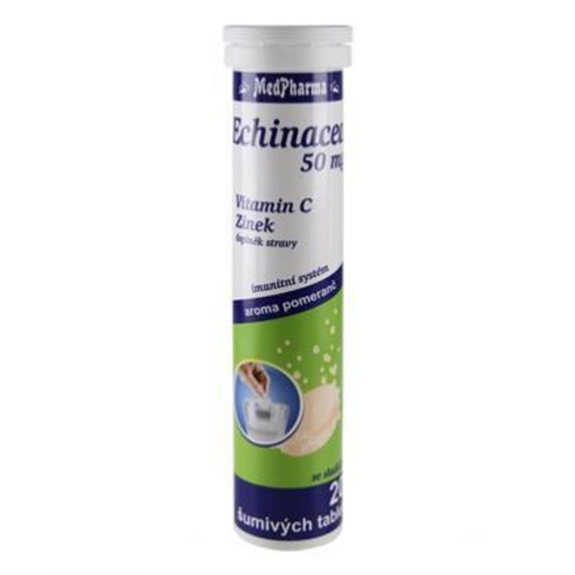 Echinacea 50 mg + vit.C + zinok, 20 šumivých tabliet