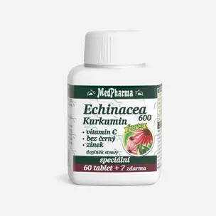 Echinacea 600 Forte + kurkumín + vit.C + baza čierna + zinok 67 tablet