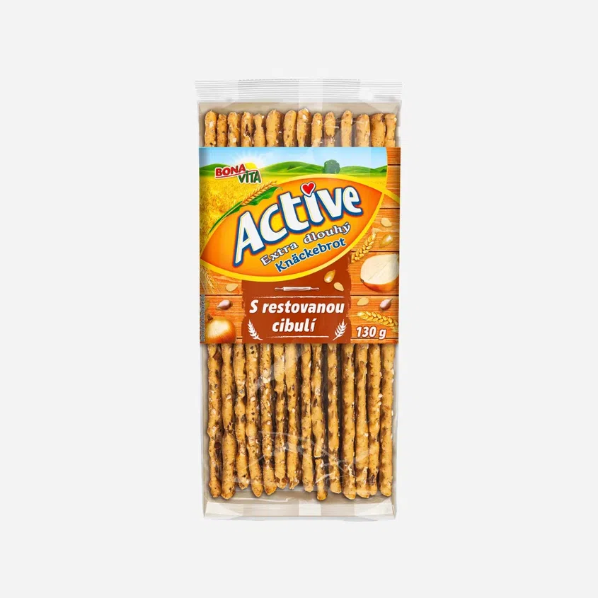 Extra dlhý knäckebrot s restovanou cibuľou