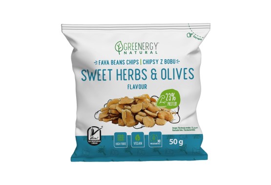 Fava Chips s príchuťou sladkých byliniek a olív