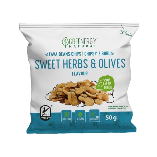 Fava Chips s príchuťou sladkých byliniek a olív