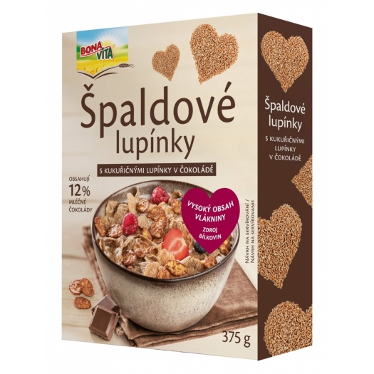 Fit cereálie špaldové lupienky čokoládové  krabička