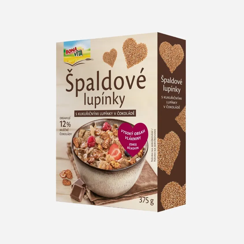 Fit cereálie špaldové lupienky čokoládové  krabička