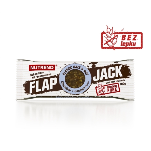 Flapjack Gluten Free  - čokoláda + kokos s horkou čokoládou