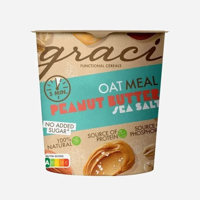 Funkčná ovsená kaša s arašidovým maslom a morskou soľou