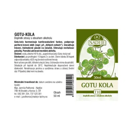 Gotu-kolesá (Brahe) tinktúra z byliny
