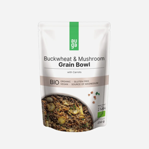 Grain bowl – s pohánkou, hubami a mrkvou BIO