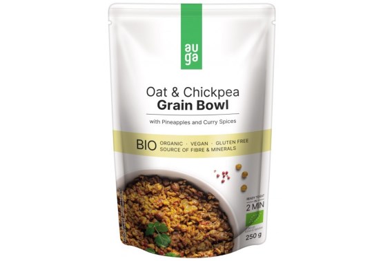 Grain bowl - z bezlep. ovsených vločiek s cícerom, ananásom a karí korením BIO