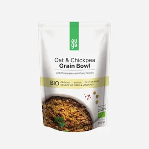 Grain bowl - z bezlep. ovsených vločiek s cícerom, ananásom a karí korením BIO