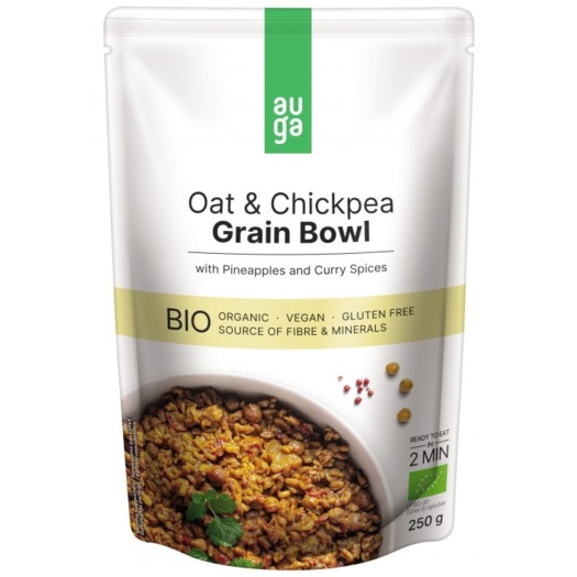 Grain bowl - z bezlep. ovsených vločiek s cícerom, ananásom a karí korením BIO