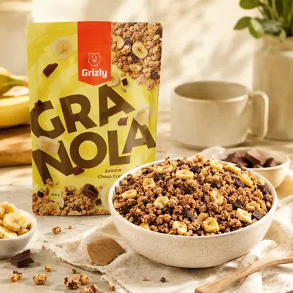 Granola banán a čokoláda