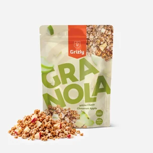 Granola biela čokoláda, škorica, jablko