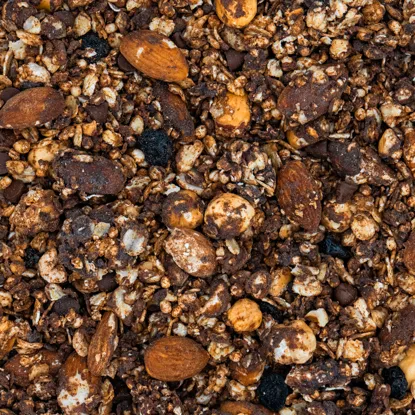 Granola horká čokoláda s čučoriedkami