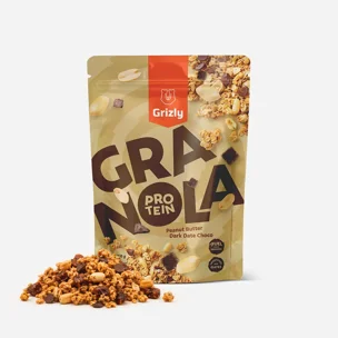 Granola s proteínom arašidové maslo a datľové čoko pecičky