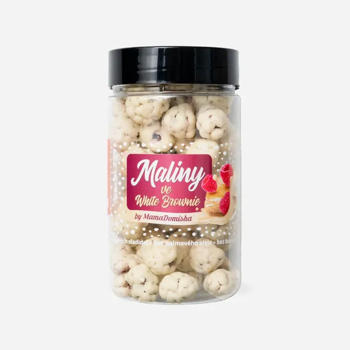 GRIZLY Maliny v bielej čokoláde s krémom White Brownie by @mamadomisha