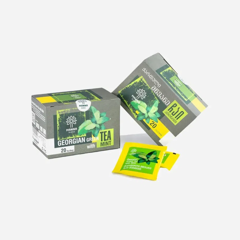 Gruzínsky čaj Zelený s mätou porciovaný 20 vrecúšok