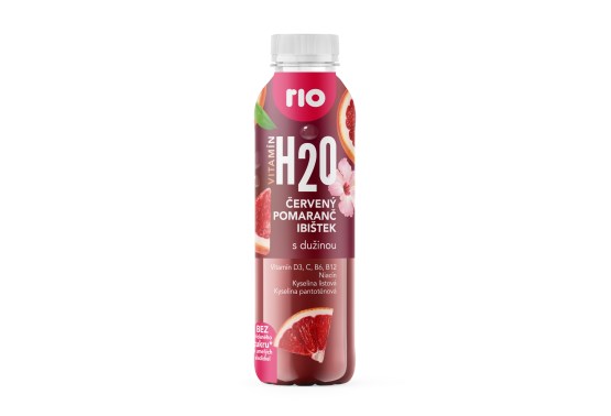 H2O červený pomaranč a ibištek