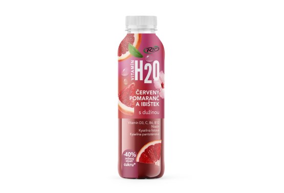 H2O červený pomaranč a ibištek