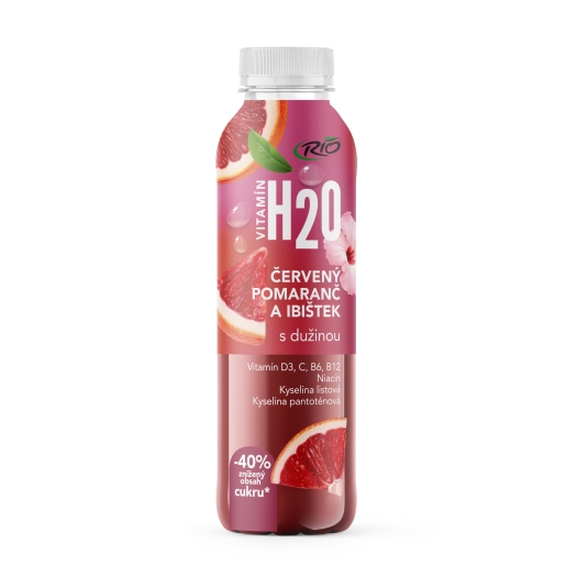 H2O červený pomaranč a ibištek