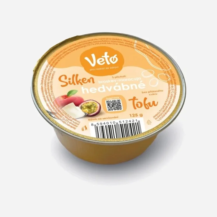 Hodvábne tofu s príchuťou broskyňa a maracuja