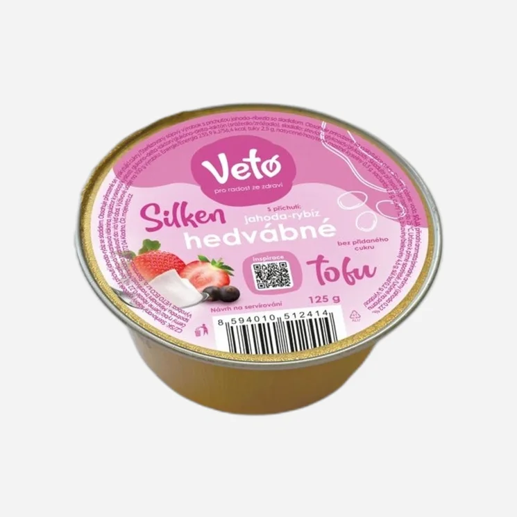 Hodvábne tofu s príchuťou jahoda a ríbezle