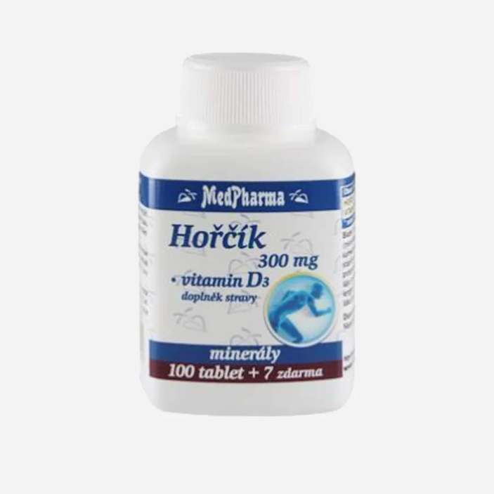 Horčík 300 mg + vit D3 107 tablet