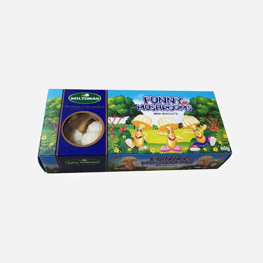 Hríbečky mini z bielej čokoládovej polevy a sušienky