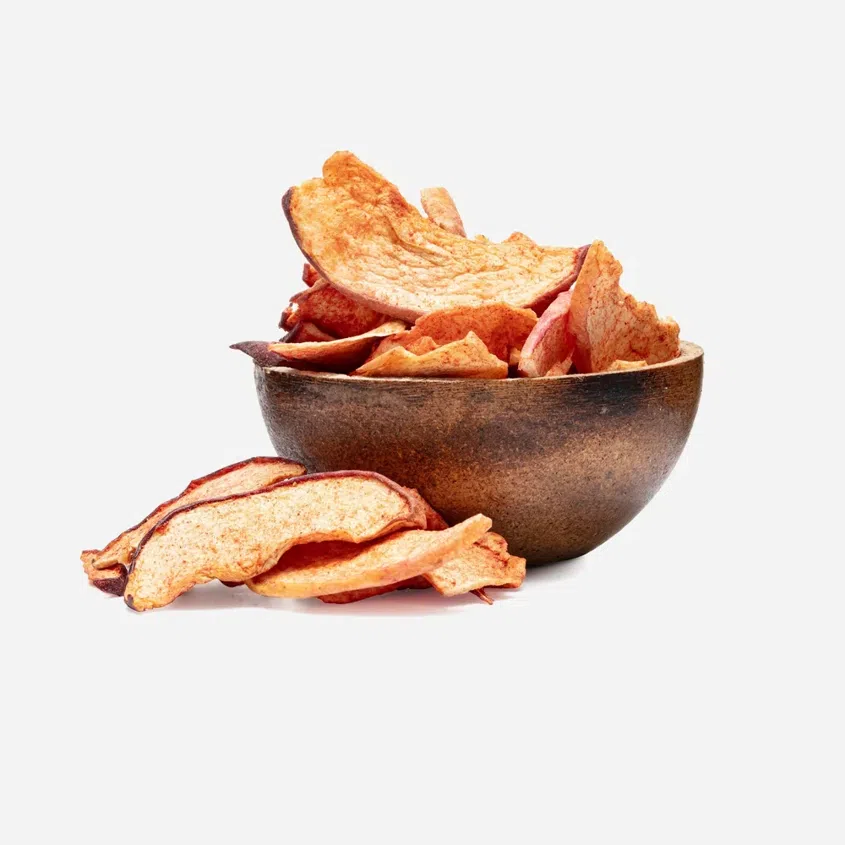 Jablká sušené plátky s jahodovým prachom