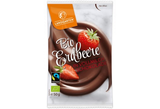 Jahody v mliečnej čokoláde BIO