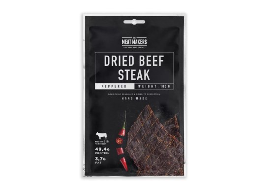 Jerky beef steak peppered