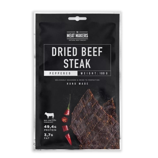 Jerky beef steak peppered