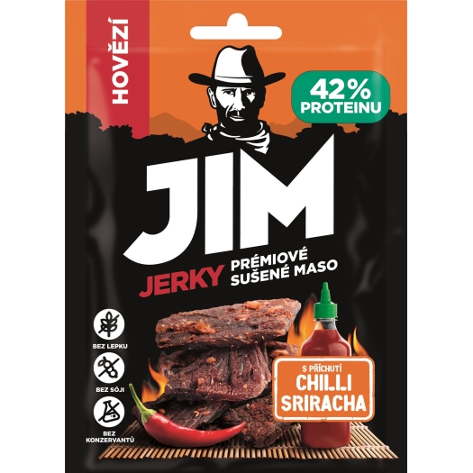 Jim Jerky Hovädzie chilli Sriracha