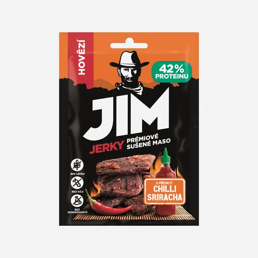 Jim Jerky Hovädzie chilli Sriracha