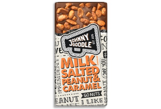 Johny Doodle Mliečna čokoláda, slané arašidy a karamel