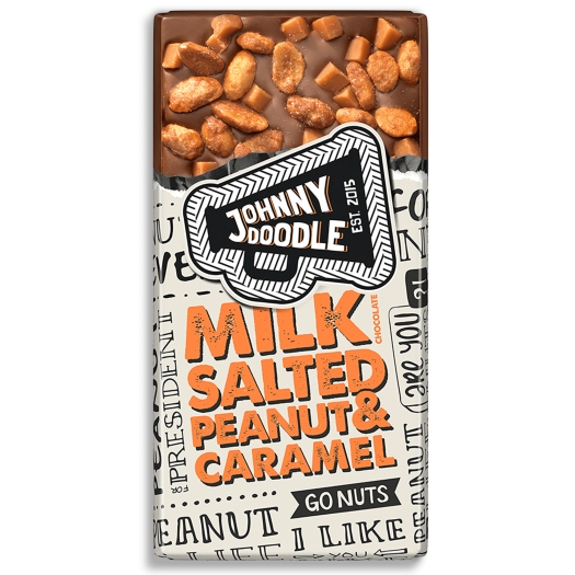 Johny Doodle Mliečna čokoláda, slané arašidy a karamel