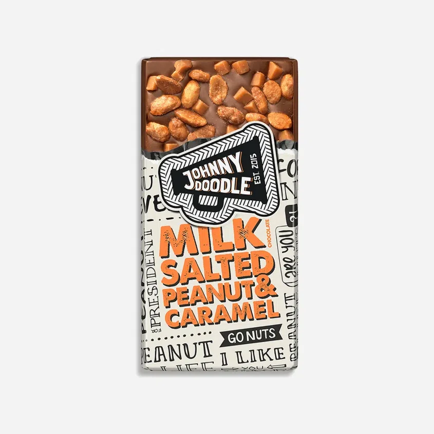 Johny Doodle Mliečna čokoláda, slané arašidy a karamel
