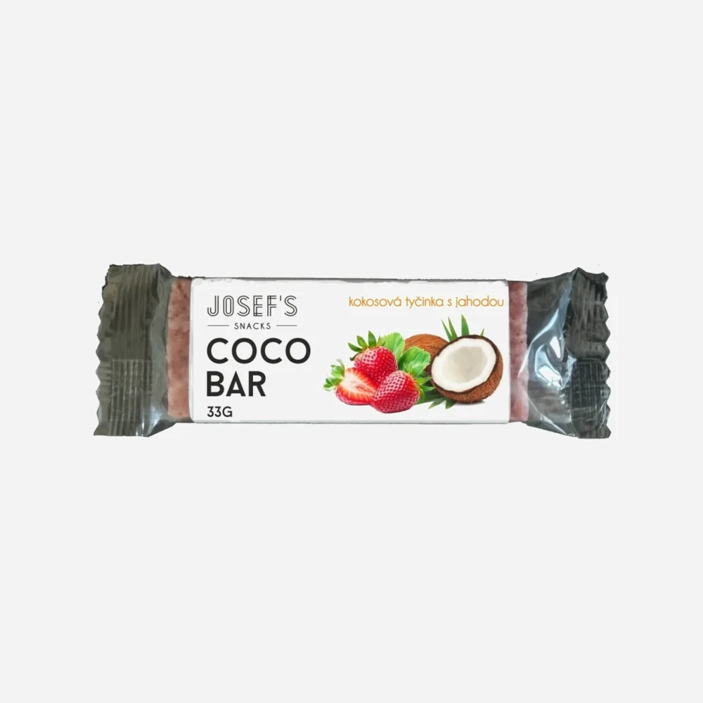 Josef 's snacks Kokosová tyčinka s lyofilizovanou jahodou