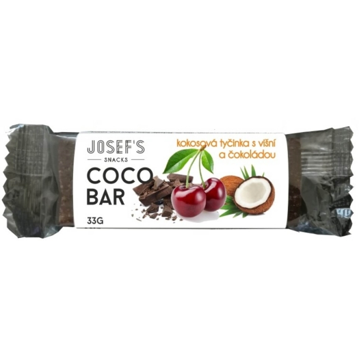 Josef 's snacks Kokosová tyčinka višňa a čokoláda