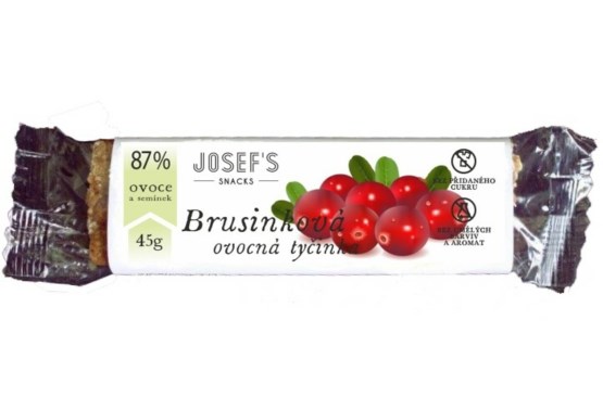 Josef 's snacks Ovocná brusnicová tyčinka