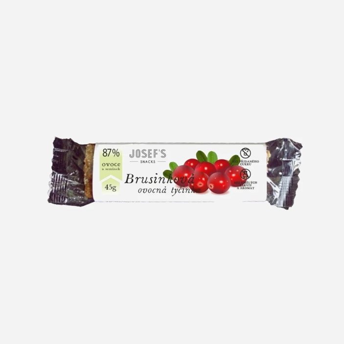 Josef 's snacks Ovocná brusnicová tyčinka